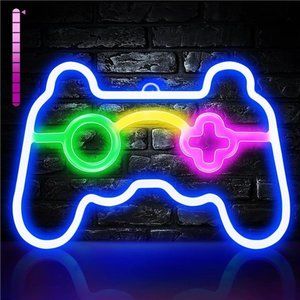 Neon Sign Gamepad Shape LED Wall Decor, Dimmable Game Shaped all Decoration